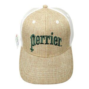Perrier Embroidered Mesh Snapback Cap Canvas Structured Trucker Baseball Hat NEW